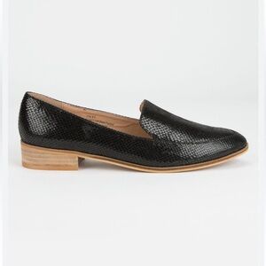 BEAST FASHION NIB for Buckle Black Faux Croc Loafers Slip-Ons Sz 9